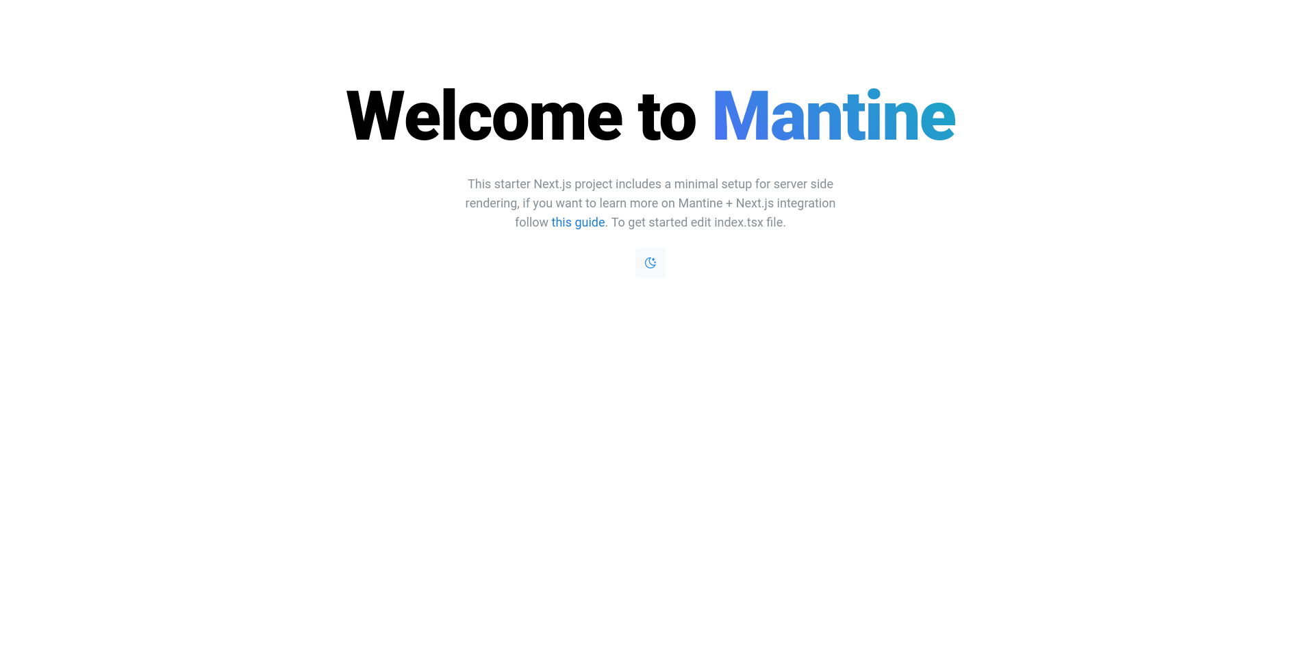 Mantine Default Page